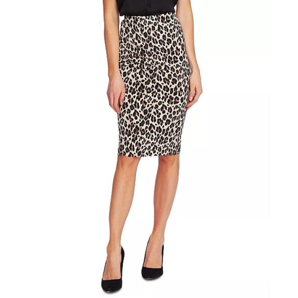 Charter Club Size 8P Womens Animal Print Cotton Blend Short Pencil Skirt - Picture 2 of 7